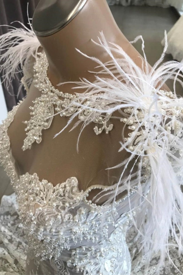 Luxury Long Sweetheart Beading Appliques Lace Mermaid Wedding Dress