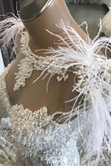 Luxury Long Sweetheart Beading Appliques Lace Mermaid Wedding Dress