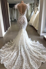 Luxury Long Sweetheart Beading Appliques Lace Mermaid Wedding Dress
