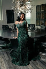 Strapless Sleeveless Mermaid Prom Dress with Beaded
