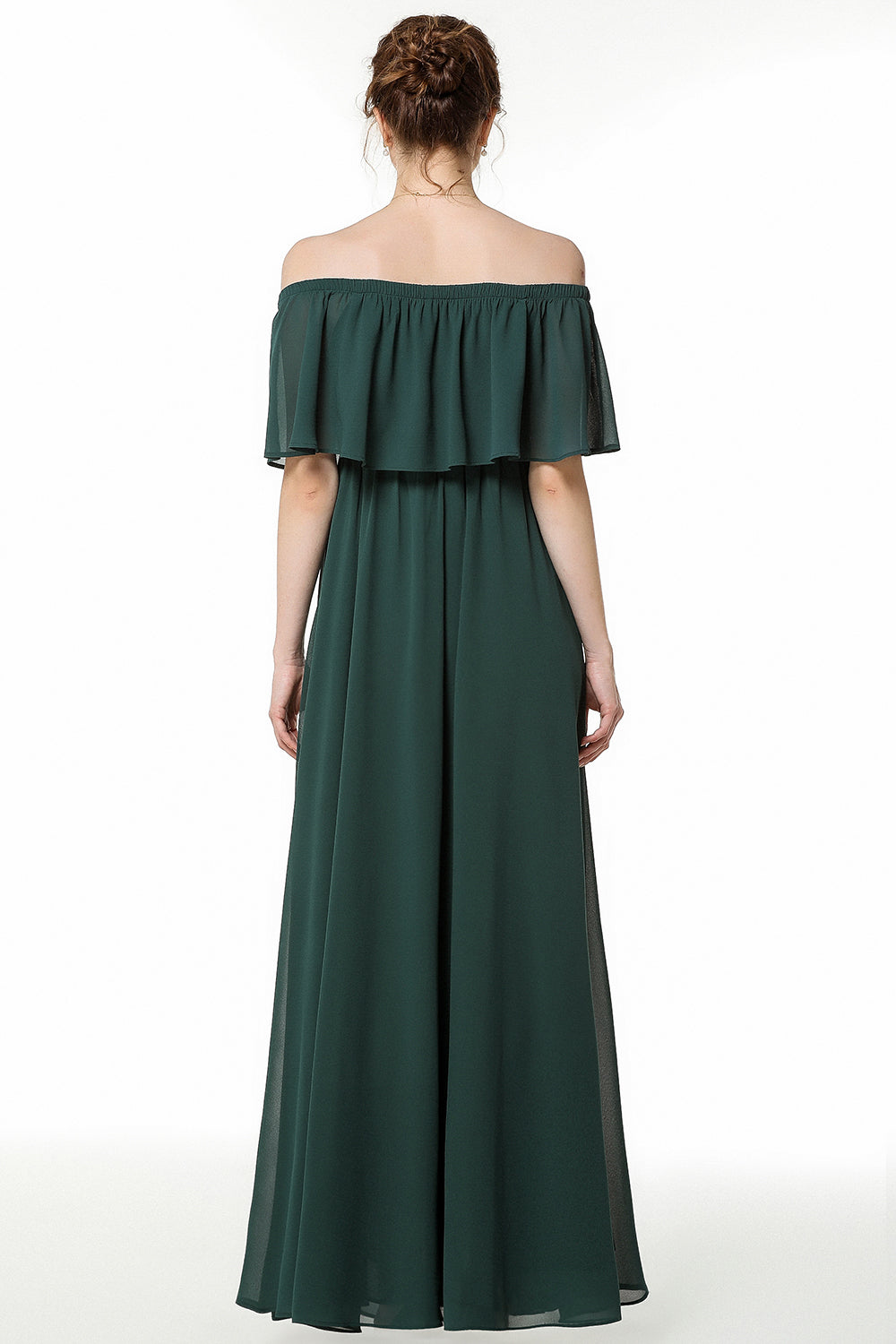 Simple Off The Shoulder A-Line Long Bridesmaid Dress