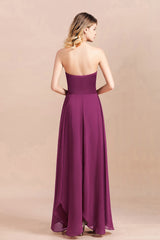 Strapless Backless Chiffon A-Line Wedding Guest Dresses