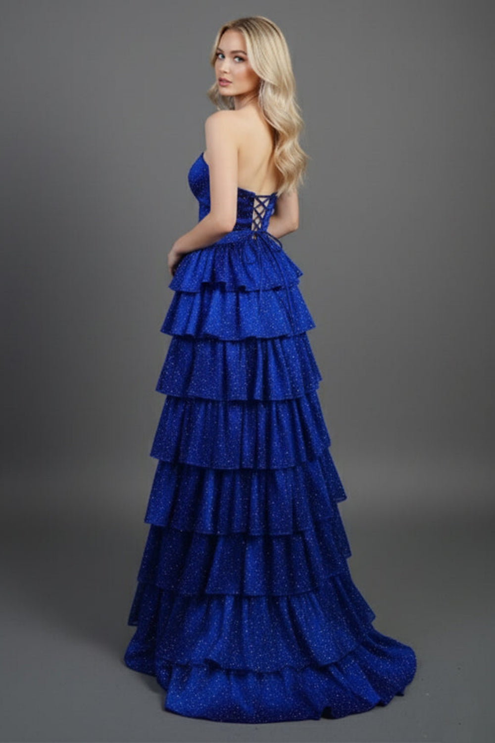 Simple Sweetheart Strapless A-line Long Prom Dress with Ruffles