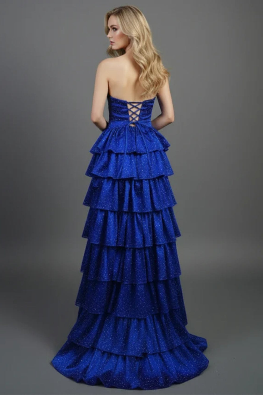 Simple Sweetheart Strapless A-line Long Prom Dress with Ruffles