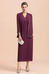 V-neck Elegant Sleeveless Lace Appliques Mother of Bride Dress With Wraps