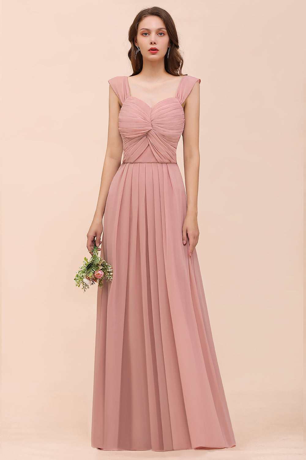 A-line Chiffon Sweetheart Long Wedding Guest Dresses