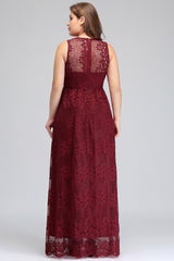 Vintage Wide Straps Deep V-neck A-Line Floor Length Prom Dress With Appliques Lace