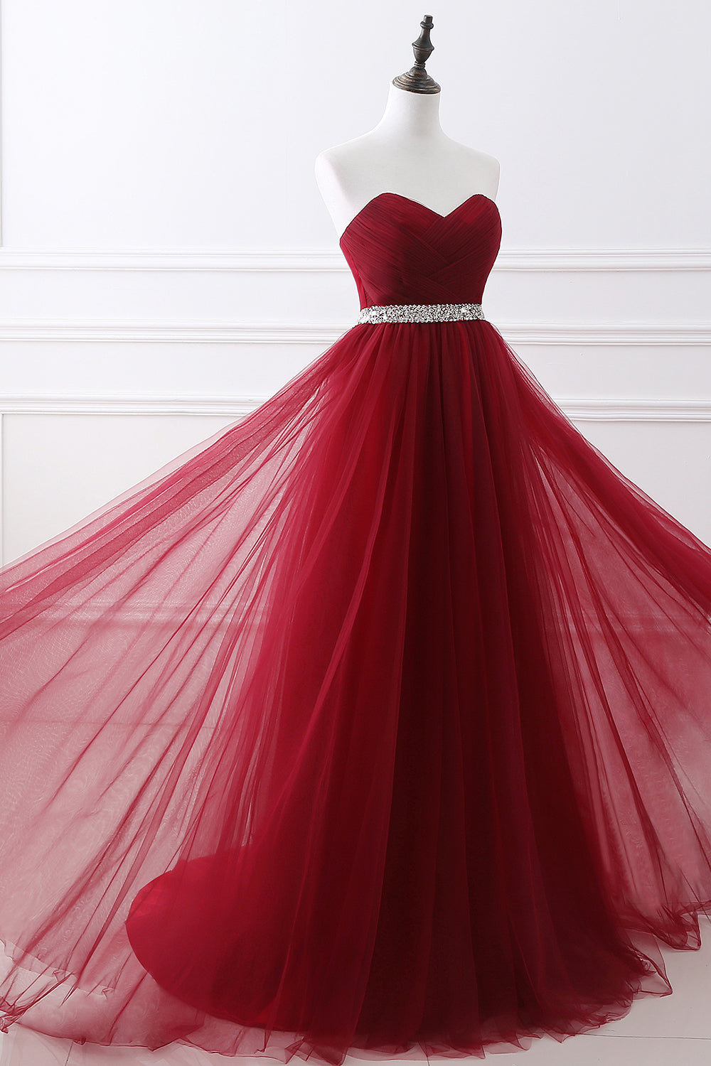 Long Strapless Organza A-line Evening Prom Dress