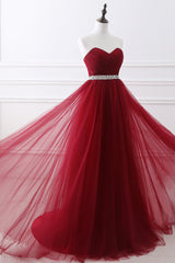 Long Strapless Organza A-line Evening Prom Dress