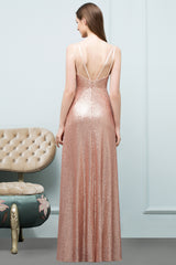 Long Mermaid Spaghetti Straps Sequined Evening Formal Dress