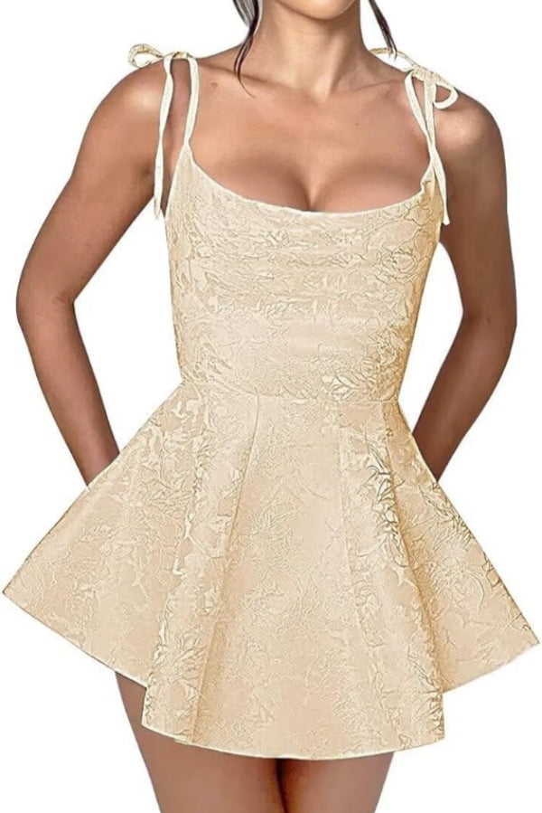 Chic Short A-line Spaghetti Straps Sleeveless Ruffle Mini Homecoming Dress
