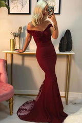 Long Sweetheart Off the Shoulder Backless Mermaid Black Prom Dress