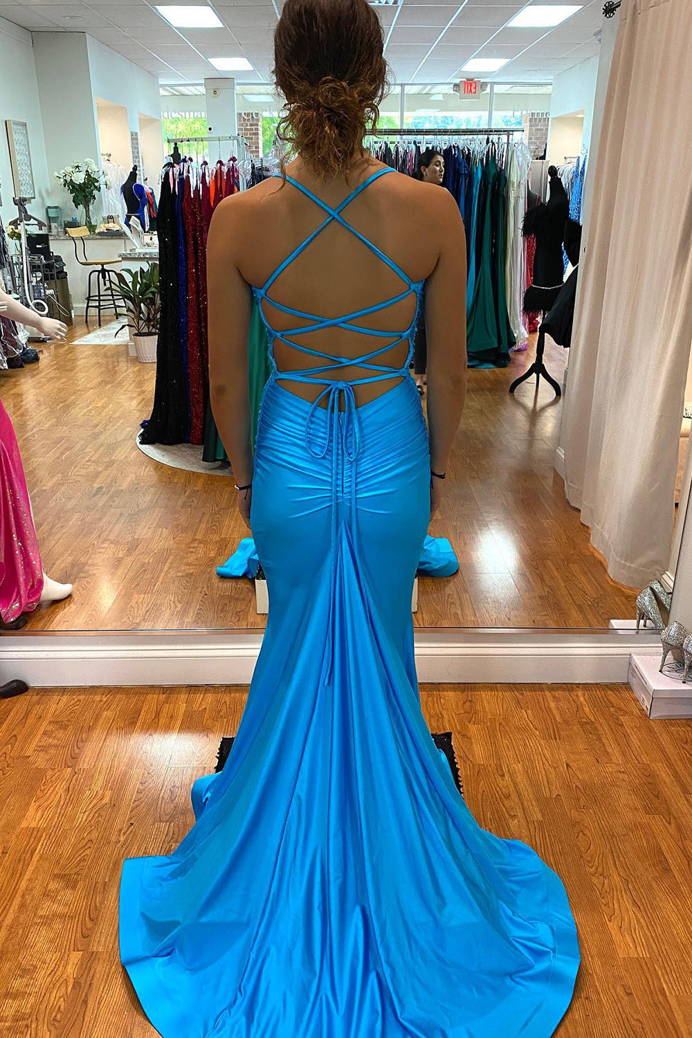 Long Mermaid Sweetheart Backless Floor Length Prom Dress