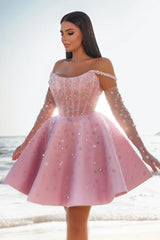 Short A-line Strapless Satin Princess Party Dresses