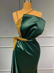 Elegant Long Mermaid Halter Satin Formal Dress
