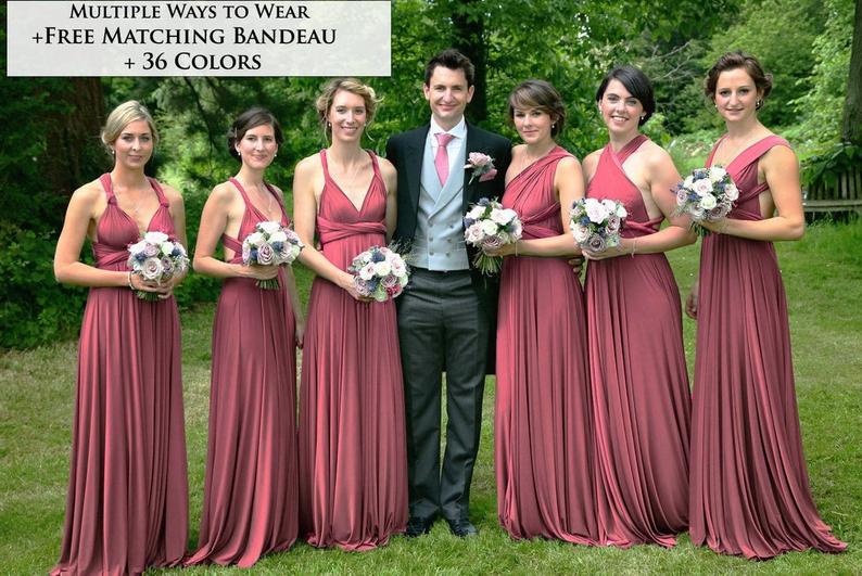Long A-line Multiway Ways Convertible Bridesmaid Dress