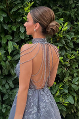 Stylish Short A-line Halter Sparkly Backless Cocktail Party Dresses