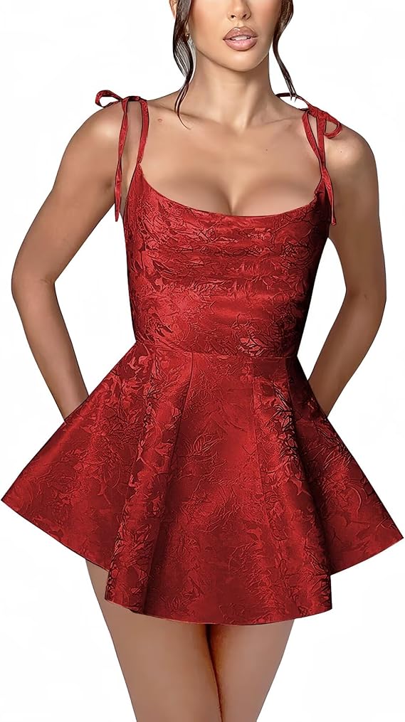 A-line Short Spaghetti Straps Satin Sleeveless Homecoming Dress