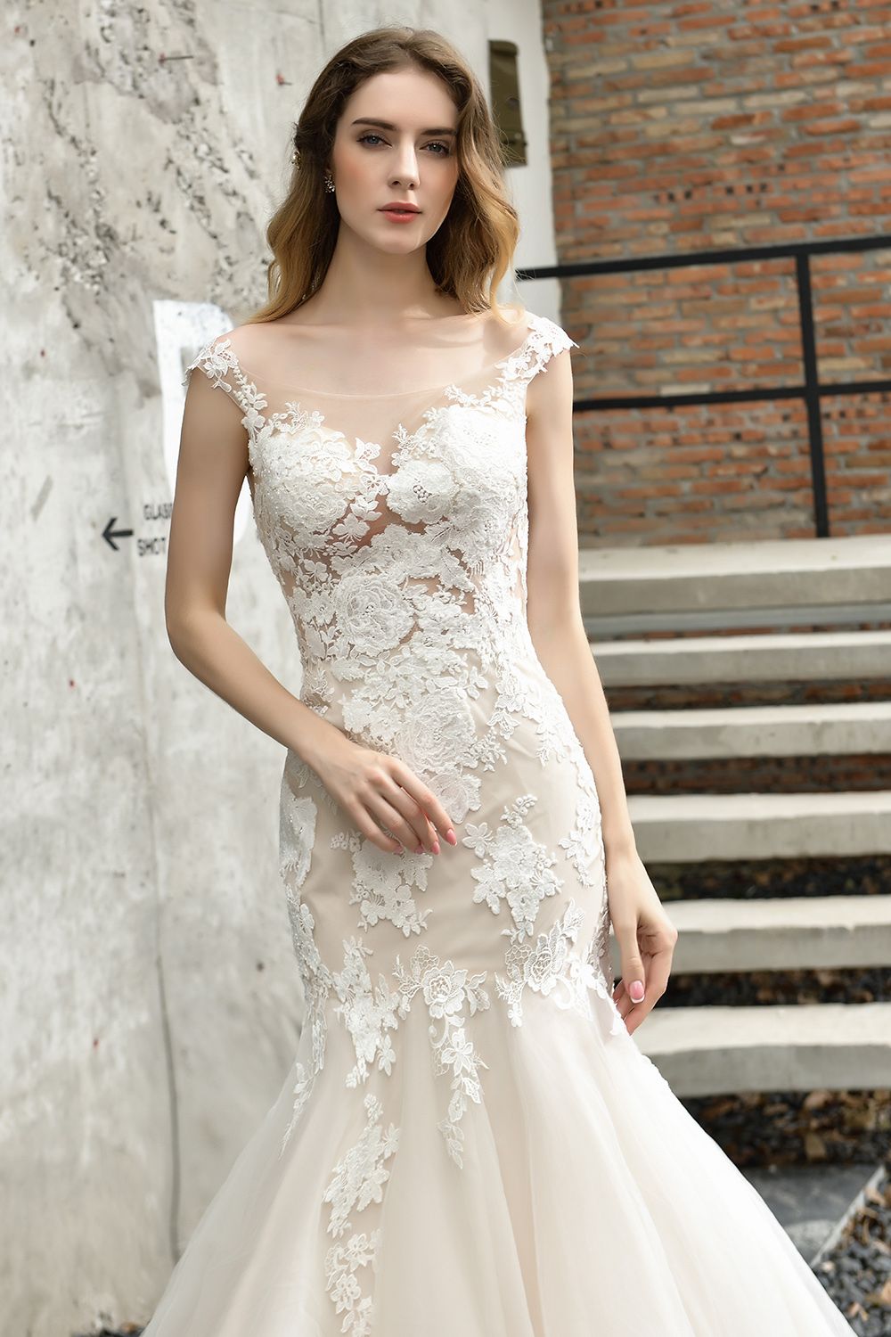Long Mermaid Sweetheart Tulle Lace Floor Length Wedding Dresses