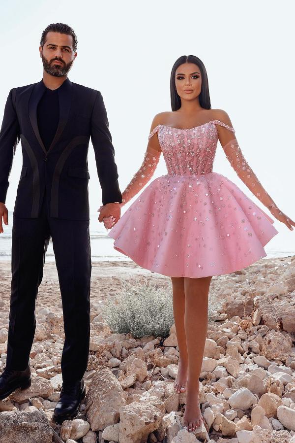 Short A-line Strapless Satin Princess Party Dresses