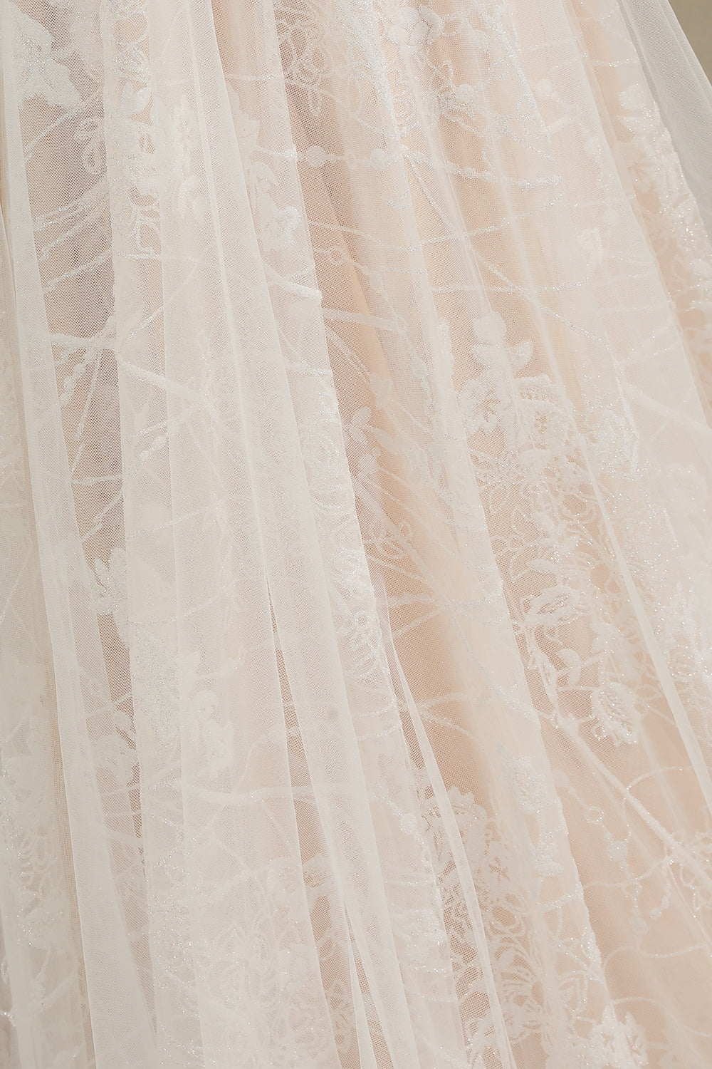 Elegant Long Sleeve Sweetheart Rulle Tulle A-line Wedding Dress