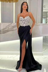 Gorgeous Long Mermaid Sweetheart Beading Prom Dresses with Split