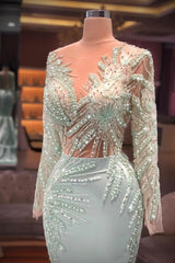 Long Mermaid Sweetheart Satin Lace Prom Dress with Sleeves