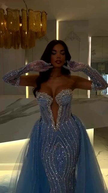 Long Sweetheart Tulle Mermaid Prom Dress with Beading