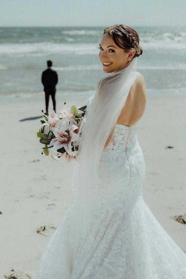 Stylish Long Mermaid Sweetheart Floral Lace Wedding Dresses