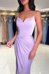 Simple Long Mermaid Sweetheart Spaghetti Straps Formal Prom Dresses