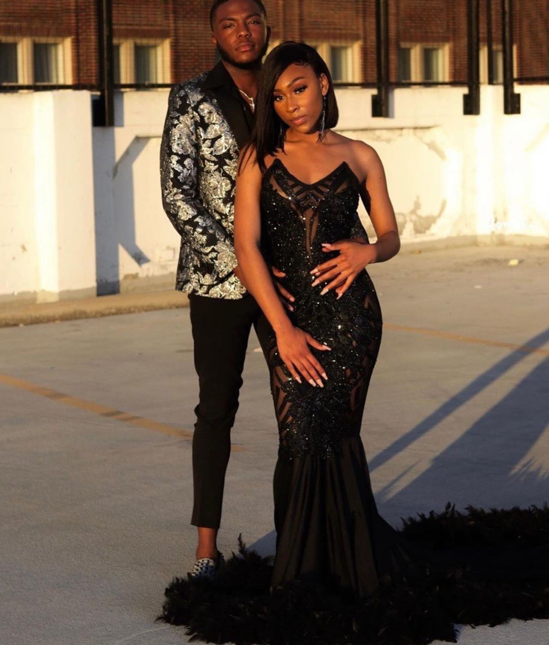 Black Strapless Appliques Lace Mermaid Long Prom Dress