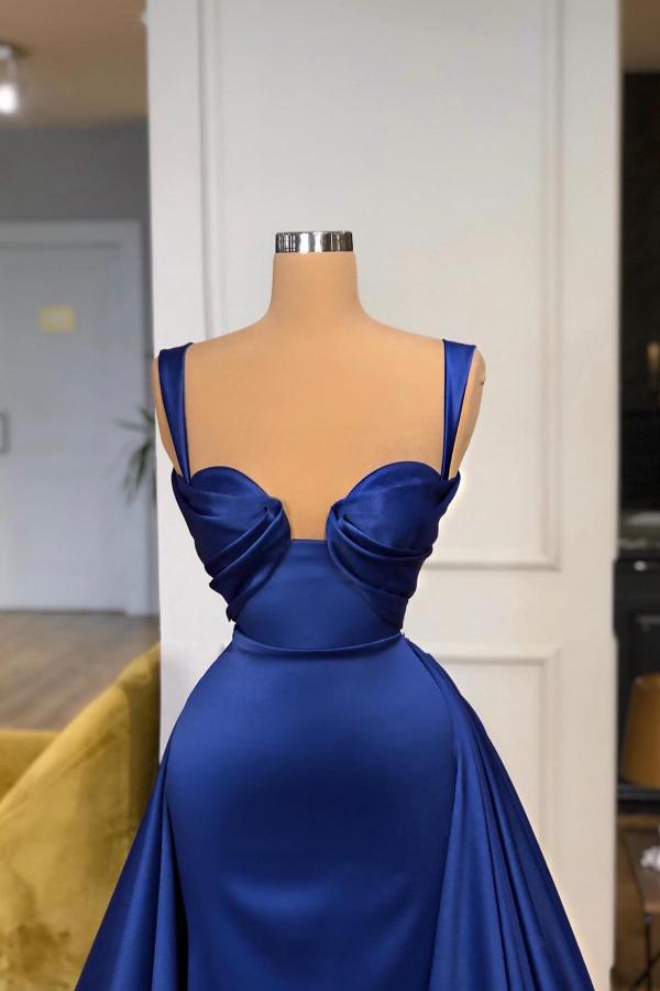 Elegant Long Mermaid Sweetheart Satin Formal Prom Dresses with the Train