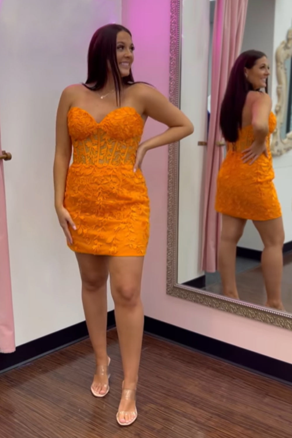 Mermaid Sweetheart Tulle Short Homecoming Dress with Appliques Lace