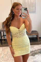 Mermaid Sweetheart Tulle Short Homecoming Dress with Appliques Lace