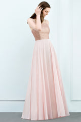 Long Spaghetti Straps Chiffon A-line Evening Dress