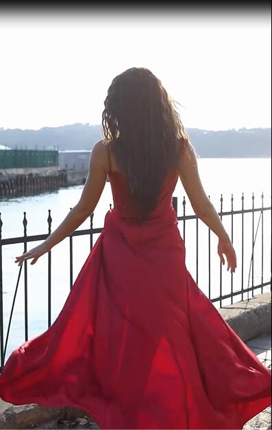 Sexy Long Mermaid Spaghetti Straps Chiffon Satin Prom Dress With Slit