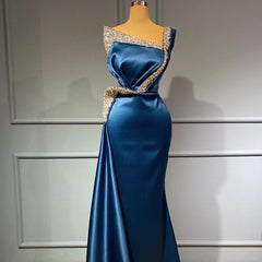 Stunning Long Mermaid One Shoulder Satin Formal Dress