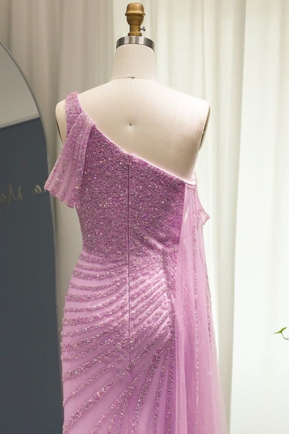Luxury Long One Shoulder Mermaid Front Slit Evening Formal Dresses