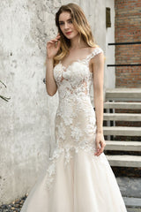 Long Mermaid Sweetheart Tulle Lace Floor Length Wedding Dresses