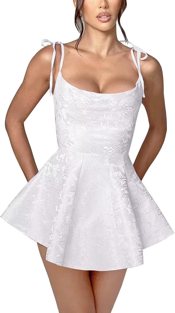 A-line Short Spaghetti Straps Satin Sleeveless Homecoming Dress